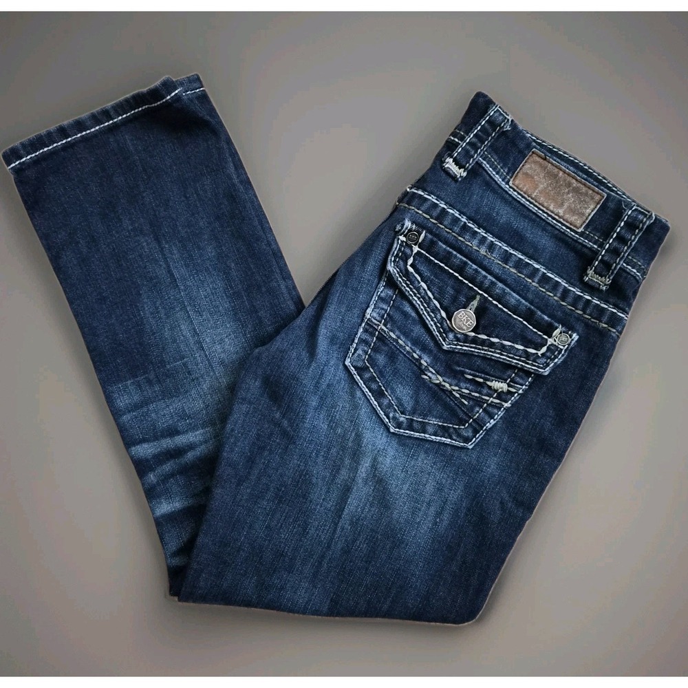 Y2k BKE Payton Ankle Bootcut Jeans Women's Size 27 Medium Wash Stretch Buckle
